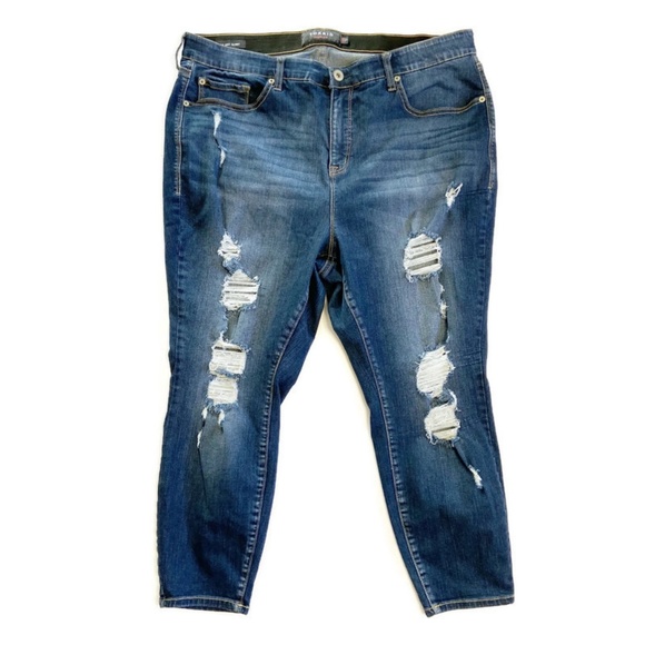 Torrid Denim - Torrid Size 22XS Sky High Skinny Ripped Jeans
